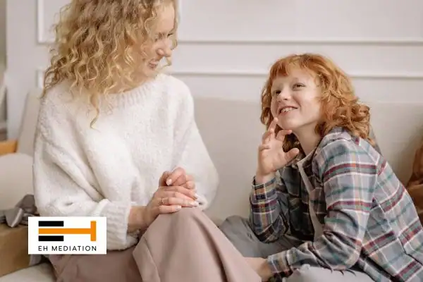 Happy mother and child after sorting child arrangements mediation Kingston upon Hull