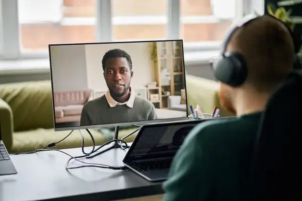 Man attending online mediation Kingston upon Hull MIAMS session